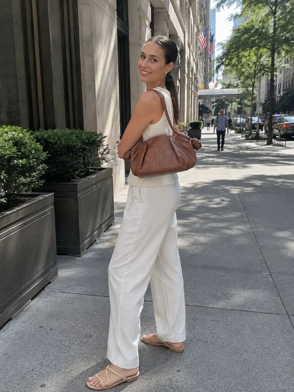 Cognac Italian Leather Shoulder & Crossbody Bag, Women’s Genuine Leather Purse